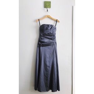 Grey Strapless Formal Dress